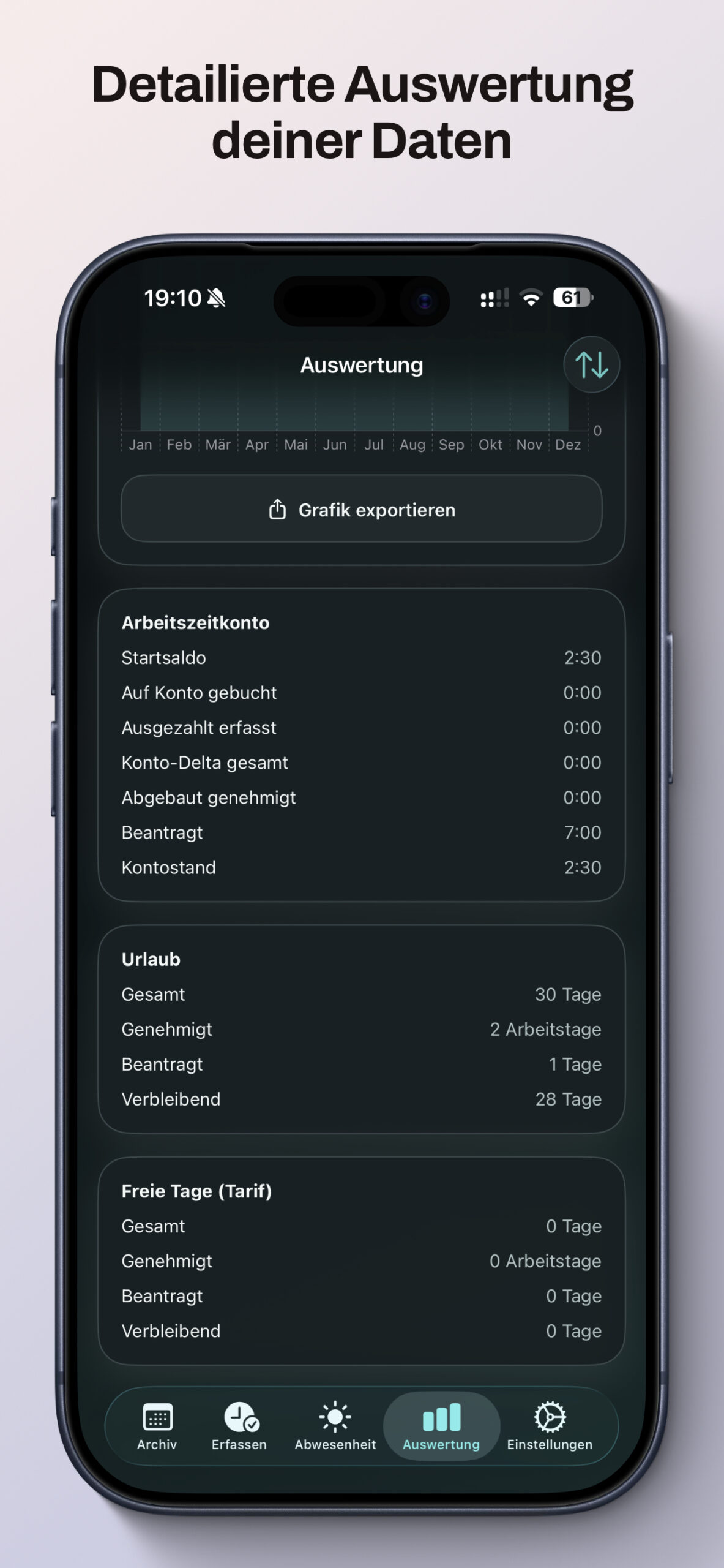 Stundenarchiv App Screenshot