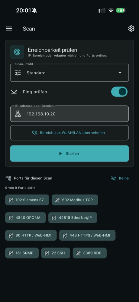 OT Port Checker App Screenshot