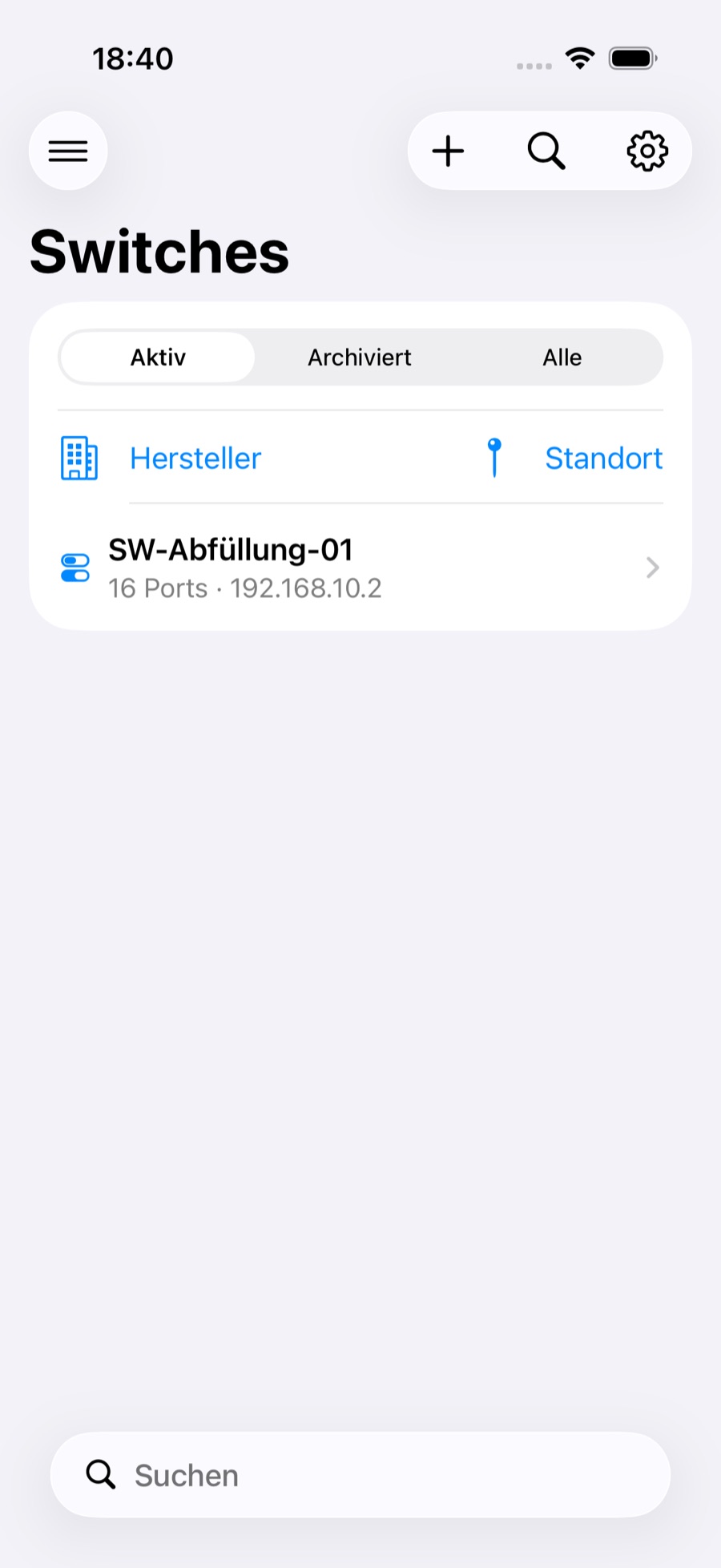 OT SwitchPort Switch-Liste