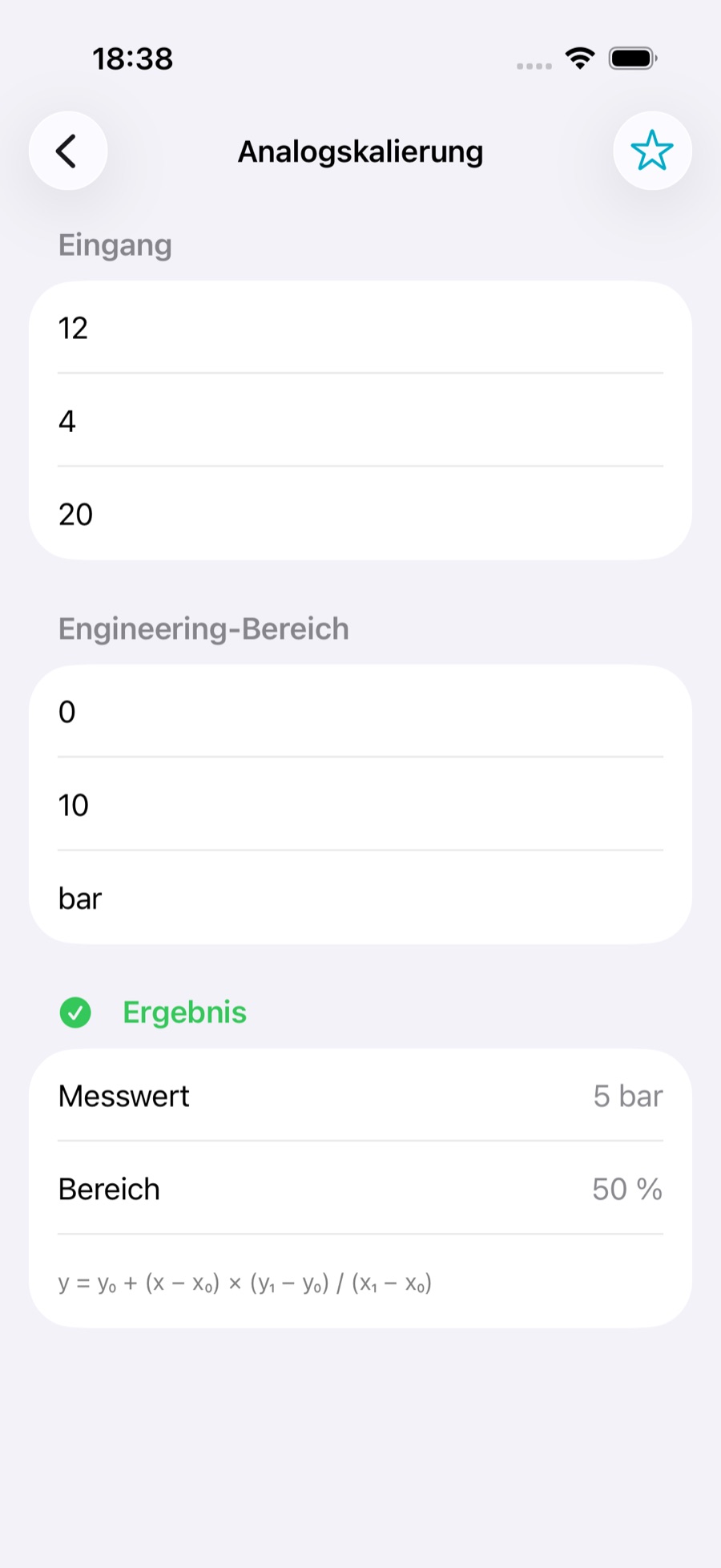 OT Toolbox Analogskalierung mit Ergebnis