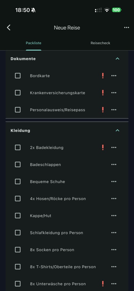 TripBag App Screenshot
