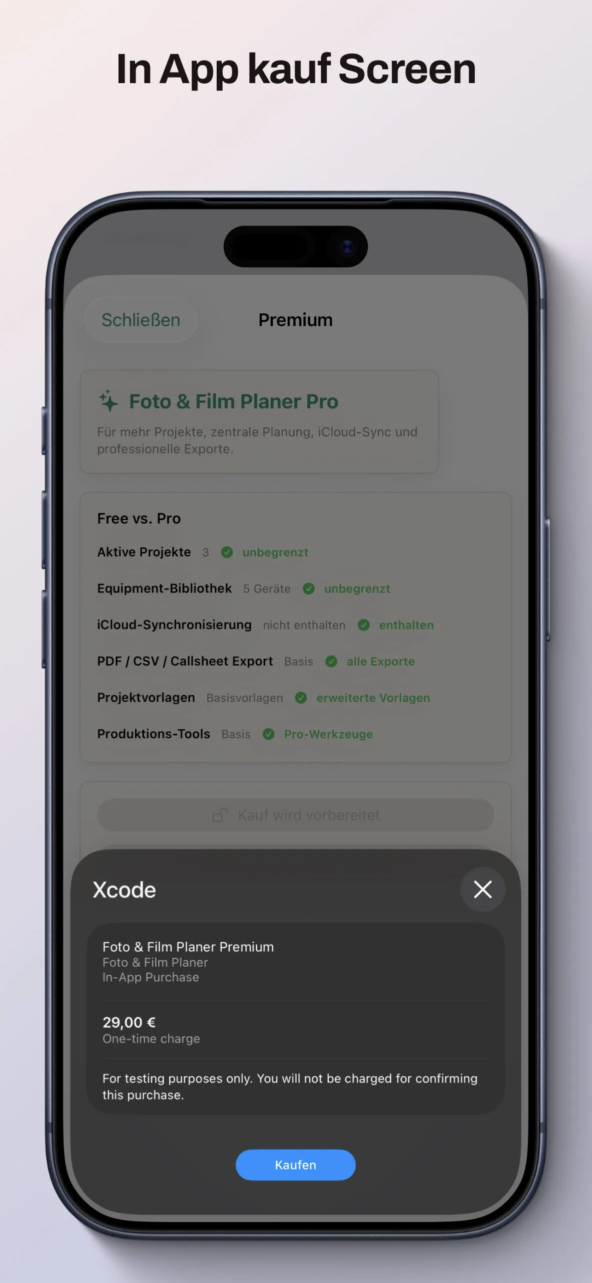 Foto & Film Planer App Screenshot
